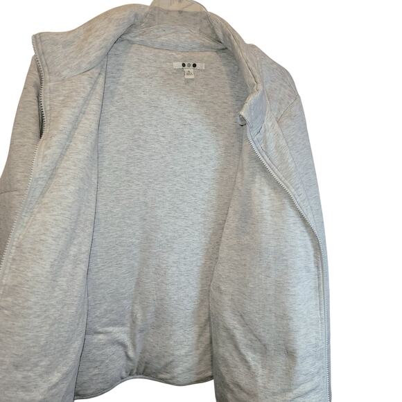 Three Dots Knit Puffer Jacket Full Zip Womens Sz XL Oatmeal Cream Zip Pockets - Picture 11 of 15